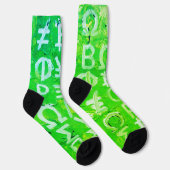 Symbole von Bitcoin (Heller Gewinn Grün - 7) Socken (Rechts)