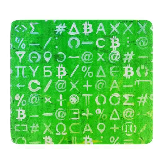 Symbole von Bitcoin (Heller Gewinn Grün - 8) Schneidebrett (Vorderseite)