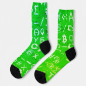 Symbole von Bitcoin (Heller Gewinn Grün - 8) Socken (Linkes Detail)