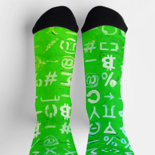 Symbole von Bitcoin (Heller Gewinn Grün - 8) Socken