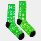 Symbole von Bitcoin (Heller Gewinn Grün - 8) Socken (Rechts)