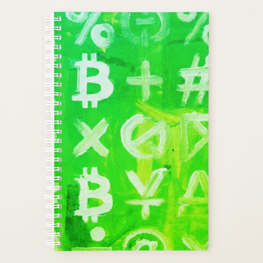 Symbole von Bitcoin (Heller Profit Grün - 2) Planer (Vorderseite)