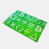 Symbole von Bitcoin (Heller Profit Grün - 5) Fußmatte (Schrägansicht)