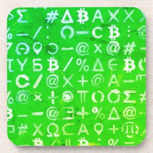 Symbole von Bitcoin (Heller Profit Grün - 8) Getränkeuntersetzer