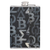 Symbole von Bitcoin (Stil: 12) Flachmann (Rückseite)