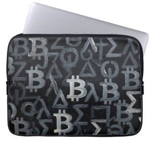 Symbole von Bitcoin (Stil: 12) Laptop-Hülle Laptopschutzhülle