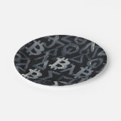 Symbole von Bitcoin (Stil: 12) Pappteller (Schrägansicht)