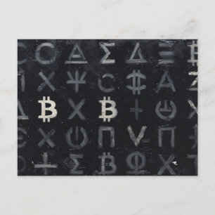 Symbole von Bitcoin (Stil: 13) Postkarte