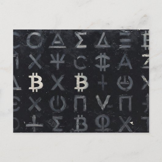 Symbole von Bitcoin (Stil: 13) Postkarte (Vorderseite)
