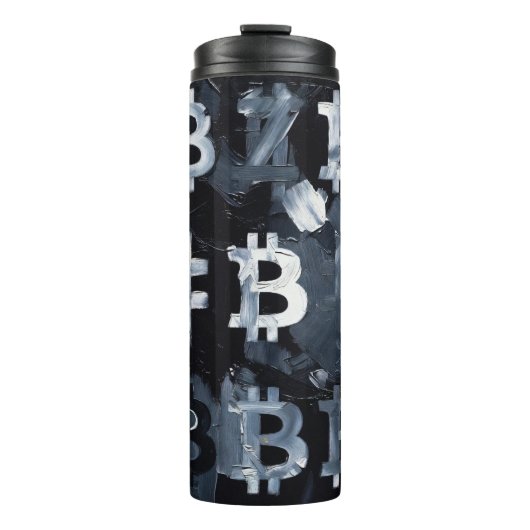 Symbole von Bitcoin (Stil: 2) Thermosbecher (Vorderseite)