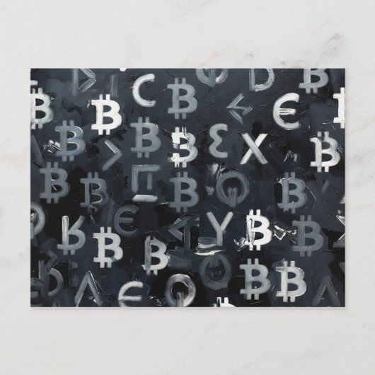 Symbole von Bitcoin (Stil: 7) Postkarte (Vorderseite)