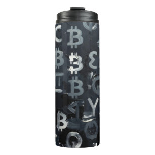 Symbole von Bitcoin (Stil: 7) Thermosbecher