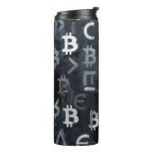 Symbole von Bitcoin (Stil: 7) Thermosbecher (Nach links gedreht)