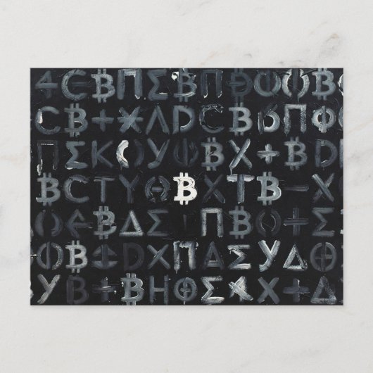 Symbole von Bitcoin (Stil: 9) Postkarte (Vorderseite)