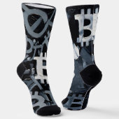 Symbole von Bitcoin (Stil: A) Socken (Gewinkelt)