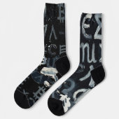 Symbole von Bitcoin (Stil: B) Socken (Linkes Detail)
