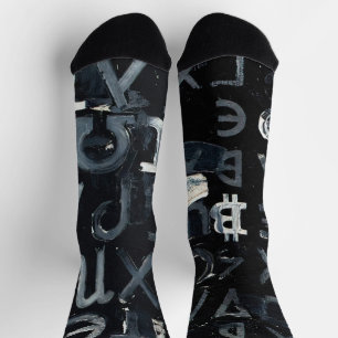 Symbole von Bitcoin (Stil: B) Socken