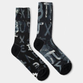 Symbole von Bitcoin (Stil: B) Socken (Rechts)