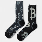 Symbole von Bitcoin (Stil: C) Socken (Linkes Detail)