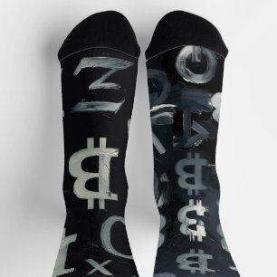 Symbole von Bitcoin (Stil: C) Socken