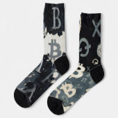 Symbole von Bitcoin (Stil: D) Socken (Linkes Detail)