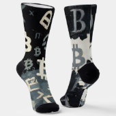 Symbole von Bitcoin (Stil: D) Socken (Gewinkelt)