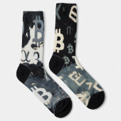 Symbole von Bitcoin (Stil: D) Socken (Rechts)