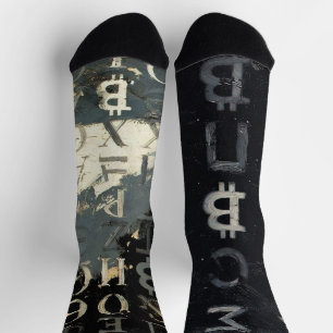 Symbole von Bitcoin (Stil: E) Socken