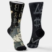 Symbole von Bitcoin (Stil: E) Socken (Gewinkelt)