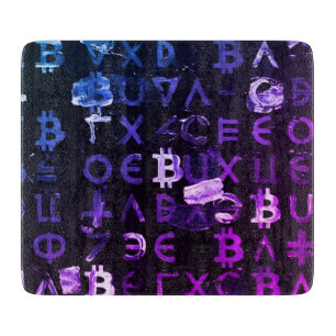 Symbole von Bitcoin (Stil: Miami Purple - 4) Schneidebrett