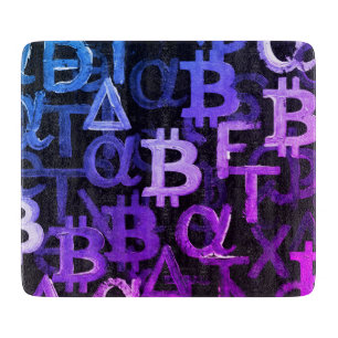 Symbole von Bitcoin (Stil: Miami Purple - 6) Schneidebrett