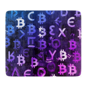 Symbole von Bitcoin (Stil: Miami Purple - 7) Schneidebrett