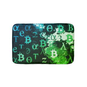Symbole von Bitcoin (Stil: Profit Grün - 11) Badematte
