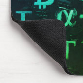 Symbole von Bitcoin (Stil: Profit Grün - 11) Mousepad (Ecke)