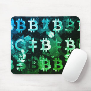 Symbole von Bitcoin (Stil: Profit Grün - 2) Mousepad