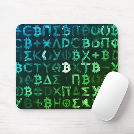 Symbole von Bitcoin (Stil: Profit Grün - 9) Mousepad (Mit Mouse)