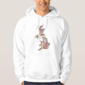 Symbole von England-Karte Hoodie (Vorderseite)