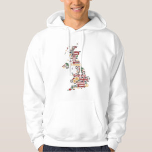 Symbole von England-Karte Hoodie