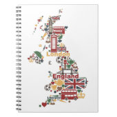 Symbole von England-Karte Notizblock (Vorderseite)