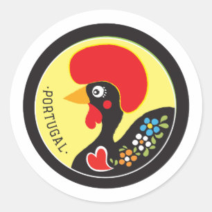 Symbole von Portugal - Galo de Barcelos Runder Aufkleber