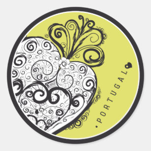 Symbole von Portugal - mit Filigran geschmücktes Runder Aufkleber