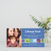 Symbole von Rosh Hashanah Feiertagskarte (Stehend Vorderseite)