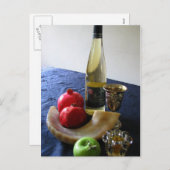 Symbole von Rosh Hashanah Feiertagspostkarte (Vorne/Hinten)