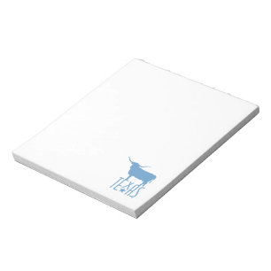 Symbole von Texas, Longhorn, blau Notizblock