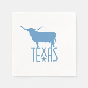 Symbole von Texas, Longhorn, blau Serviette