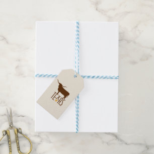 Symbole von Texas, Longhorn, braun Geschenkanhänger