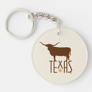 Symbole von Texas, Longhorn, braun Schlüsselanhänger