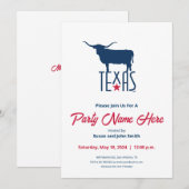 Symbole von Texas, Longhorn, Marine Einladung (Vorne/Hinten)