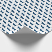 Symbole von Texas, Longhorn, Marine Geschenkpapier (Ecke)