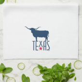 Symbole von Texas, Longhorn, Marine Geschirrtuch (Gefaltet)